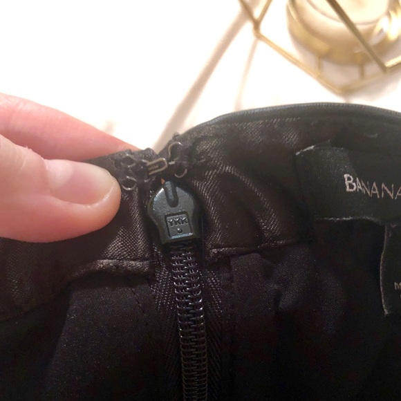 Banana Republic Black Leather Trim Mini Skirt - Picture 6 of 9